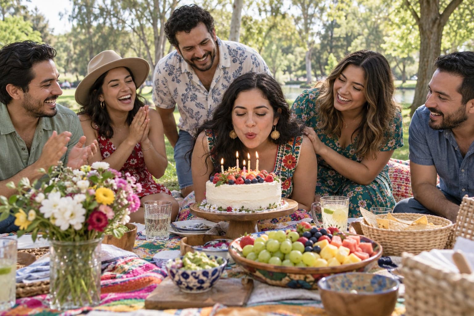 Invitación de cumpleaños con una celebración ilustrativa